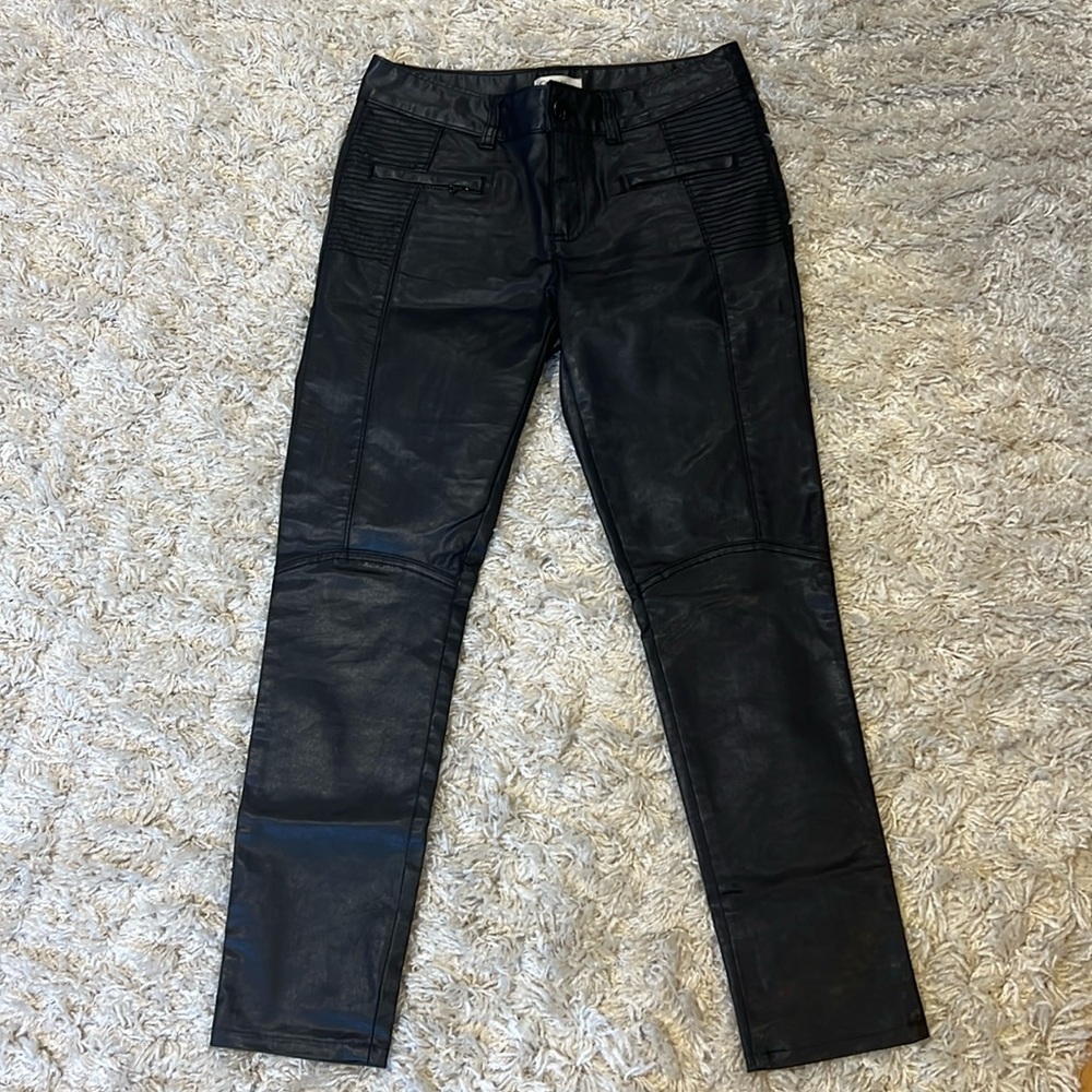 Calvin Klein Black Faux Leather Pants